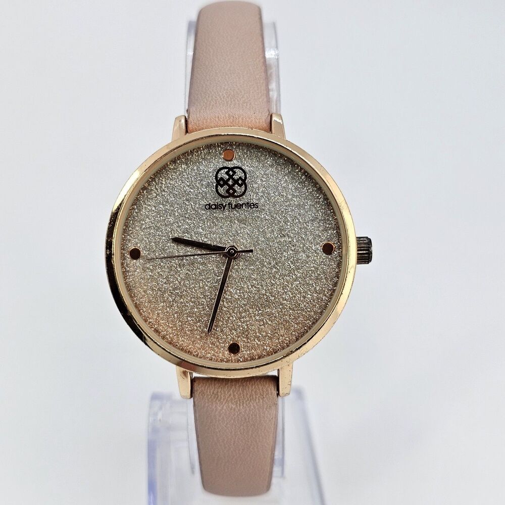 Daisy Fuentes Women's Watch 35MM Multicolor Dial Brown Leather Bands New Battery
